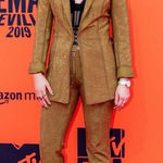 I am gia I. AM. Gia Mariah Blazer Gold Structured Rhinestone Blazer Jacket Size L  NWOT Photo 0