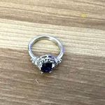Elegant Blue Oval Zirconia Ring Photo 3