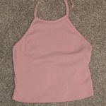 Active USA Pink Ribbed Halter Top Photo 1
