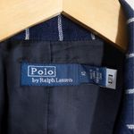 Ralph Lauren Polo  Women's Double Breasted Pinstripe Linen Blazer Size 12 Navy Photo 3