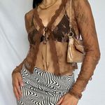 Brown Lace Tie Cardigan Photo 0