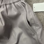 Good American  Paperbag Leather Shorts Size 0 Purple Drawstring Waist Classy Chic Photo 6