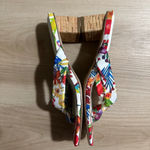 Franco Sarto Carmella Floral Knot Slide Sandals Heeled Square Toe - Size 7M Photo 9