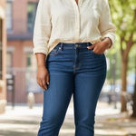 Faded Glory  Women Blue Denim Bootcut Jeans Plus Size 18P Organic Cotton Stretch Photo 0