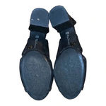 CL by Laundry  WOMEN'S JOANNE‎ SUEDE BLACK HEELED FLORAL CUTOUT SANDALS SIZE 8.5 Photo 10