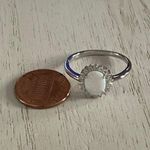 Sterling Silver Oval White Opal CZ Ring Size 10 Photo 6