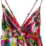 Anthropologie Willow Floral Mini Dress Pink White Red size small Hawaiian Print Photo 4