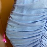 SheIn Baby Blue Ruched Mesh Bodycon Dress Small Photo 6