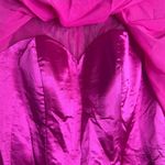 LT Lan Ting NWT Hot Pink Pearl Collar Aline Chiffon Overlay Midi Dress Sz SM Photo 9