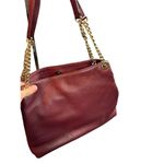 Michael Kors Pebbled Leather Shoulder Bag Burgundy Gold Chain Strap Multi-Compar Photo 6