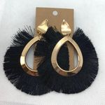 Black Boho Tassel Drop Earrings Photo 0