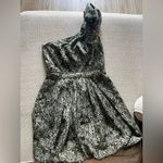 DO+BE  Women’s Size S One-Shoulder Bubble Hem Dress – Abstract Olive Green Photo 1