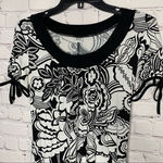 Three Dots Women’s White & Black Floral Knit Dress Size XS Photo 1