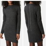 Top shop long sleeve mini dress size 4 heather grey knit with zipper Photo 0