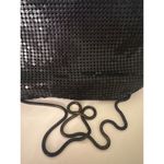 Vintage Pelle Italia Black Mesh Evening Bag Chain Strap Zip Closure 10” VGUC Photo 1