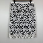 Karl Lagerfeld Paris Floral Pencil Skirt Women 10 Black White Lace Overlay Work Photo 3