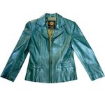 VERY RARE VTG FRANCO DIMARCO VERONA TEAL GREEN LEATHER JACKET‎ MEDIUM EUC Photo 4