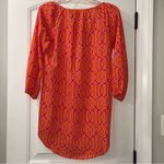 Mud Pie Vibrant Orange and Pink Geometric Women's Top Small Photo 5