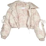 Selkie The Castle Marshmallow Puffer Crop Coat Jacket Cream Pink Size Small Photo 3