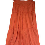 Entro  Flutter Sleeve V-Neck Tiered Mini Dress Cotton Orange Women's Size Large Photo 0