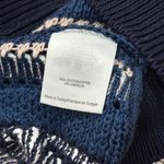 Tory Burch Knit Linen Blend Navy Blue Striped Crochet geometric Top Size XS Photo 5