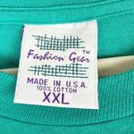 Vintage Mardi Gras Puff Paint Tee Shirt Size XL Single Stitch Crawfish USA Made Green Photo 6