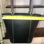 Burberry Black Leather Tote with Grey Accent Stripes and Nova Check Lining Photo 9