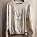 Aerie  offline white tacos and tennis spell out sweatshirt long sleeve crew XS Photo 0