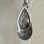 Bella Uno Sterling Silver Dangle Earrings with Gray Stone Accents Photo 7