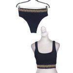 Black Boho Bikini with High Waist Cheeky Bottoms NWOT Size Medium Photo 1