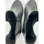 Womans Pullon Rainboots 8.5 M Black Flat Elastic Ankle Round Toe Photo 5