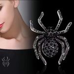 Spider silver plated/black Rhinestone Halloween‎ Brooch Women Suit Brooches Pin Photo 1