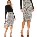 ALC Frank A.L.C. Metz Silk Midi Ruffle Skirt in Zebra Print Size 4 Revolve Photo 2