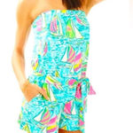 Lilly Pulitzer Strapless Romper – You Gotta Regatta Sailboat Print – Size S Photo 0
