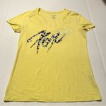 FOX Racing Womens Size Medium Yellow Short Sleeve‎ Shirt Fitted Floral Athletic Photo 0