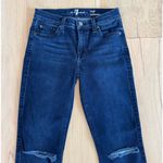 7 For All Mankind Crop Roxanne Jeans Distressed Medium Wash Size 24 Photo 1
