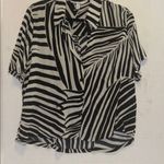 H&M  Black and White Striped Button Down Shirt Photo 0