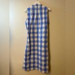LL Bean Women's Daybreak Nightgown XS Blue White Plaid Pockets Cotton Spandex ￼ Photo 8