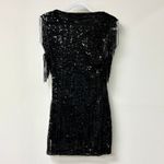 superdown NWT  Carly Sequins Fringe V-Neck Mini Dress Black Women's Size Small Photo 3