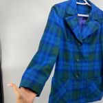 Vintage Al Jean wool plaid fitted blazer 80s Office casual academia size S Photo 4