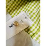 NWT CAROLINE CONSTAS Green White Gingham Checkered Reina Bubble Mini Skirt XS Photo 8