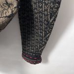 Icelandic Design Sweater 100% Wool 1/4 Zip cardigan Black Floral Embroidery M Size M Photo 7