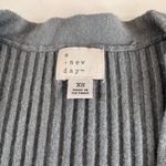 A New Day Vintage Blue Ribbed Slim Fit V Neck Cardigan Sweater Size XS Photo 6