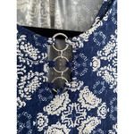 Tacera Women's Blue Textured Blouse Career On the Go Coastal Small Photo 3