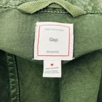 Gap Vintage Utility Army Green Jacket Women’s M Linen Blend Olive Shirt Buttons Photo 7