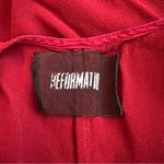 Reformation Women’s Swiss Red Short Sleeve V-Neck Wide Leg Jumpsuit Size 10 Photo 3