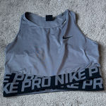 Nike  Pro Gray Intertwist Cross Over Crop Tank Top SIZE XL Photo 0