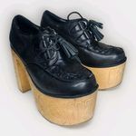 Current Mood  Steady Creepin Wooden Faux‎ Leather Platform Heels Shoes Size 8 Photo 0