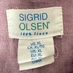 Sigrid Olsen  Linen Tunic Shirt Womens XL Purple Long Sleeve Collared Button Up Photo 5