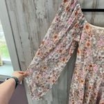 Altar'd State Olivia Long Sleeve Mesh Mini Dress in Blush Rust Floral Size Small Photo 2